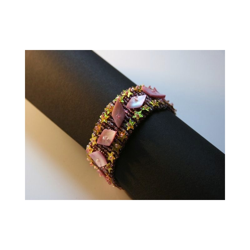 Elastisches Armband rosa/gold