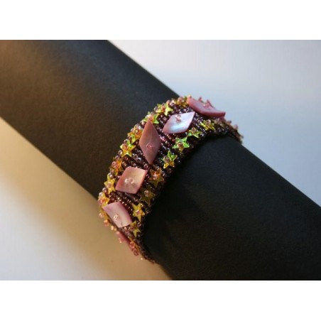 Elastisches Armband rosa/gold
