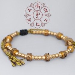 Tibetisches Messingperlen Armband Buddhismus Om Mani Padme Hum