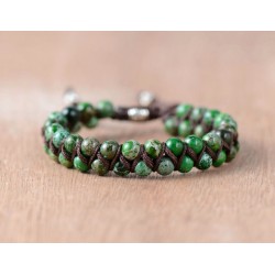 Jaspis Jaspisarmband Schutzarmband Perlenarmband elegant mit kleinen 6 mm Perlen Grün