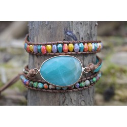 copy of Wrap bracelet triple amazonite for balance and calming