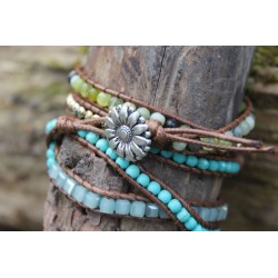 copy of Wrap bracelet five-ply turquoise beads bracelet yoga meditation healing properties