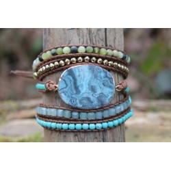 copy of Wrap bracelet five-ply turquoise beads bracelet yoga meditation healing properties
