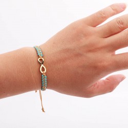 copy of Protection bracelet of eternal love Infinity heart sign friendship bracelet with 4 mm jasper pearls sliding knot