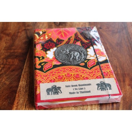 Tagebuch Stoff Thailand mit Elefant 19x14 cm- THAI017