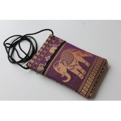 Brustbeutel Brusttasche Stoff mit Stickerei Thailand Elefant - BÖRSE414