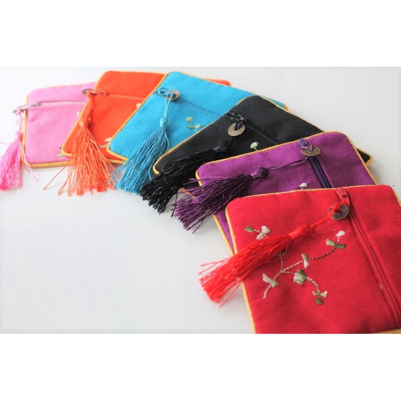 Stofftäschchen mit Stickerei Japanstil Geschenkkuvert