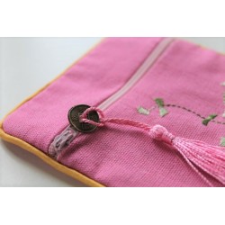 Stofftäschchen mit Stickerei Japanstil Geschenkkuvert