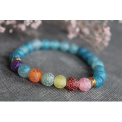 copy of 7 chakra bracelet made of natural stones and lava stones 8mm