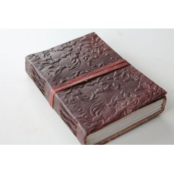 copy of Notizbuch / Tagebuch mit verziertem Echtledereinband 23x13 cm