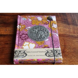 Tagebuch Stoff Thailand mit Elefant 15x11 cm - liniert - THAI037