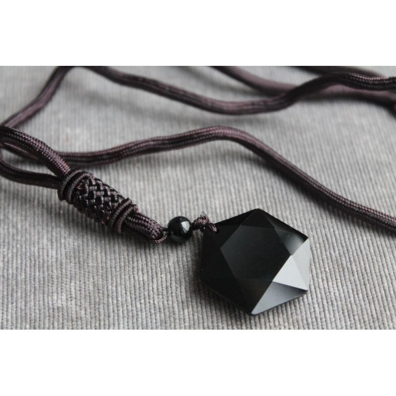 Obsidian Halskette Hexagramm