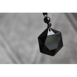 copy of Obsidian Necklace Hexagram Obsidian Pendant Protection Balance Grounding Meditation Talisman