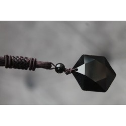 copy of Obsidian Necklace Hexagram Obsidian Pendant Protection Balance Grounding Meditation Talisman