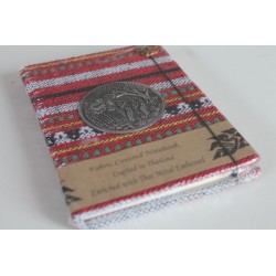 B-Ware: Tagebuch Stoff Thailand mit Elefant 15x11 cm - liniert - THAI331