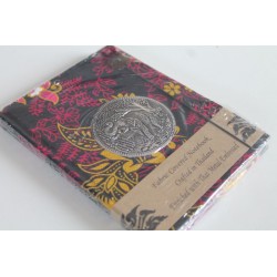Tagebuch Stoff Thailand mit Elefant 15x11 cm - liniert - THAI308