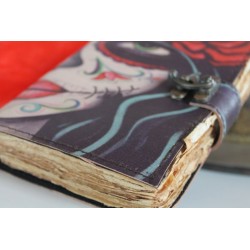 copy of Notebook diary leather book skull leather 17.5x13 cm
