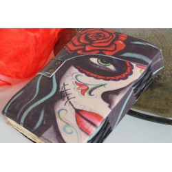 copy of Notebook diary leather book skull leather 17.5x13 cm