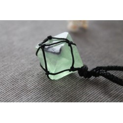 copy of Necklace Flourite Pendant Raw Flourite Lucky Charm Protection balance for an alert mind