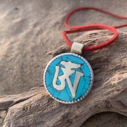 Tibetisches Amulett Anhänger Talisman Buddhismus OM Symbol Tibetschmuck