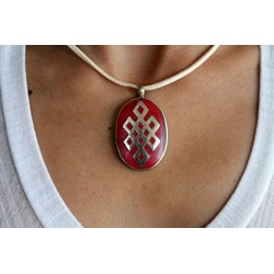 B-Ware: Amulett mit Knoten der Ewigkeit in Rot