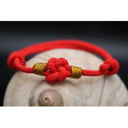Tibetisches Armband mit Endlosknoten Rot