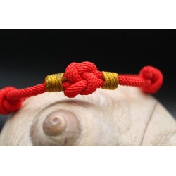 Tibetisches Armband mit Endlosknoten Rot