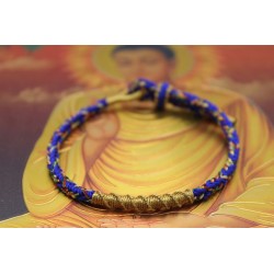 Tibetisches Glücksarmband | Buddhismus | Freundschaftsarmband | Geknüpftes Armband Blau