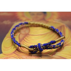 Tibetisches Glücksarmband | Buddhismus | Freundschaftsarmband | Geknüpftes Armband Blau