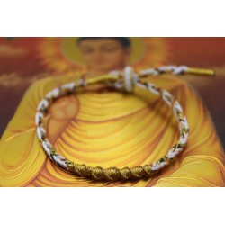 Tibetisches Glücksarmband | Buddhismus | Freundschaftsarmband | Geknüpftes Armband Weiß