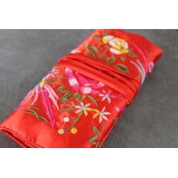 copy of Jewelery pouch jewelery storage made of kusty silk, red