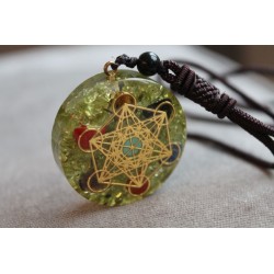 copy of Orgonite Orgone Pendant with Chain OM Sign Pink Spirituality Energy