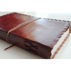 copy of B-Ware: Notebook with genuine leather cover border ornament 23x14 cm