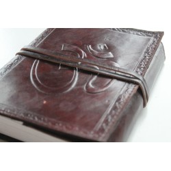 B-Ware: Notizbuch Tagebuch Lederbuch OM Symbol Leder 17,5x13 cm