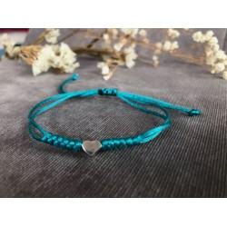 Freundschaftsarmband Herz silberfarben Herzarmband Armband mit Herz Türkis