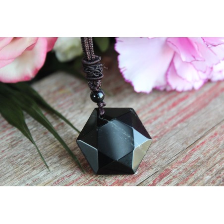 B-Ware: Obsidian Halskette Hexagramm Obsidian Anhänger Schutz Gleichgewicht Erdung Meditation Talisman
