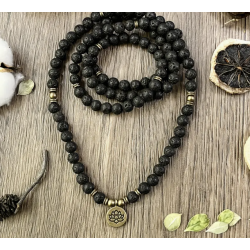 Malakette Lavakette Armband Mala 108 Perlen Lava 8mm