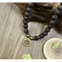 Malakette Lavakette Armband Mala 108 Perlen Lava 8mm