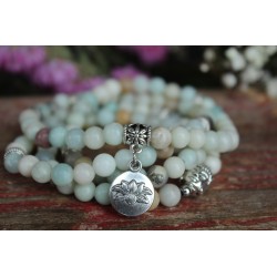 Malakette Armband Mala Amazonit 6 mm inneres Gleichgewicht OM Schutz Amazonitmala