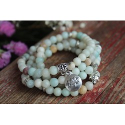 Malakette Armband Mala Amazonit 6 mm inneres Gleichgewicht OM Schutz Amazonitmala