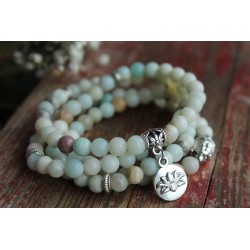 Malakette Armband Mala Amazonit 6 mm inneres Gleichgewicht OM Schutz Amazonitmala