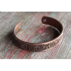 Magnet-Armband Armreif Lebensbaum Yggdrasil Kupferoptik