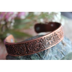 Magnet-Armband Armreif Lebensbaum Yggdrasil Kupferoptik