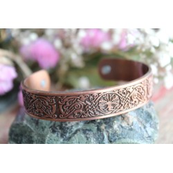 Magnet-Armband Armreif Lebensbaum Yggdrasil Kupferoptik