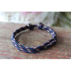 Glücksarmband Paracord Schiebeknoten Freundschaftsarmband Blau