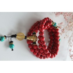 Mala-Kette aus roter Jaspis mit 108 Perlen