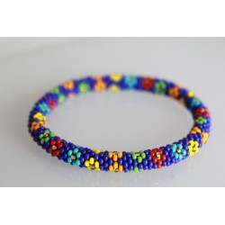 Glasperlenarmband handgefertigt in Nepal 16,7 cm - 203