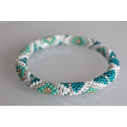 Glasperlenarmband handgefertigt in Nepal 16,7 cm - 204