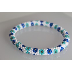 Glasperlenarmband handgefertigt in Nepal 16,7 cm - 212