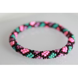 Glasperlenarmband handgefertigt in Nepal 16,7 cm - 213